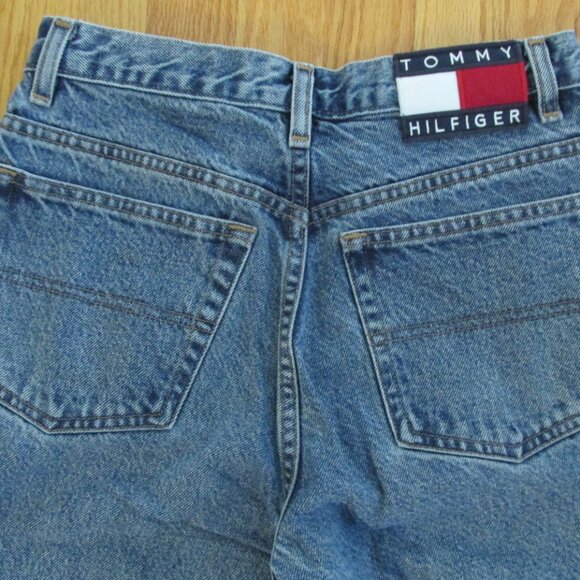 TOMMY HILFIGER WOMEN'S SIZE 6 X 27 JEANS STONE WASHED PERFECT T SPELLOUT FLAG 90 - Picture 12 of 16